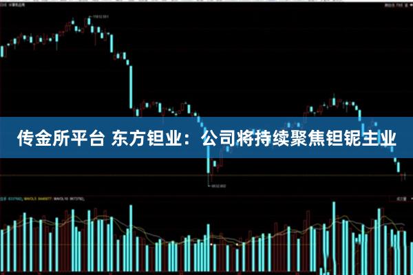 传金所平台 东方钽业：公司将持续聚焦钽铌主业
